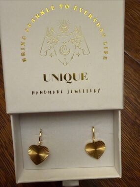 Nique Gold Radiant Heart Drop Earrings